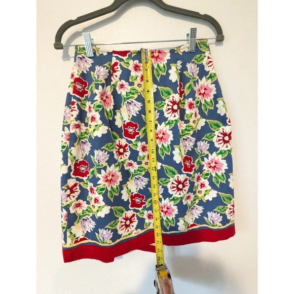 Vintage Talbots Floral Summer Wrap Skirt A Line - Picture 8 of 8